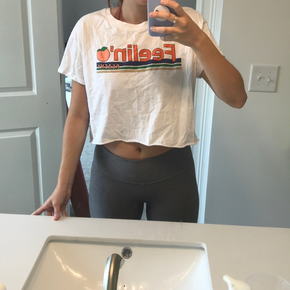Bershka Feelin Peachy Cropped Tee